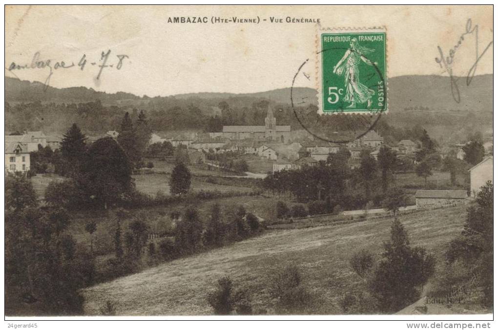 CPA AMBAZAC (Haute Vienne) - Vue Générale - Ambazac