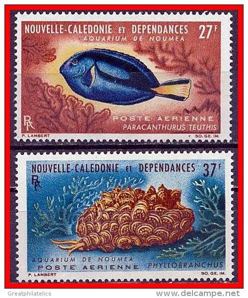 NEW CALEDONIA  1964 MARINE LIFE / CORAL REEF / FISH SC# C36-37 VF MNH CV.$18.00 - Nuovi
