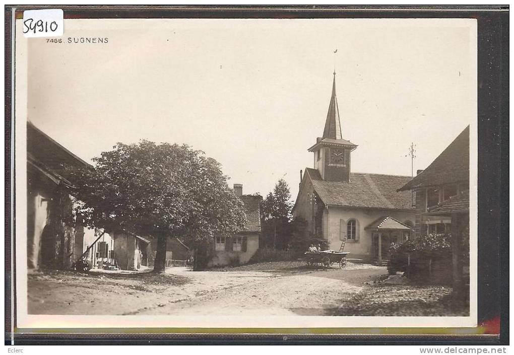 DISTRICT D´ECHALLENS /// SUGNENS - L´EGLISE - TB  ( AU DOS: RESTES DE PAPIER SUR LEQUEL LA CARTE ETAIT COLLEE ) - Échallens