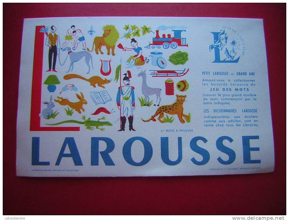 BUVARD-LAROUSSE-LES DICTIONNAIRES -PHOTO RECTO / VERSO - Papierwaren