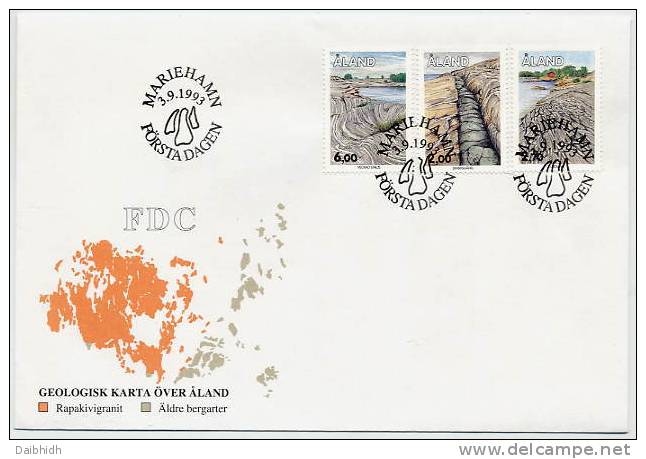 ALAND ISLANDS 1993 Lava Formations FDC.  Michel 75-77 - Ålandinseln