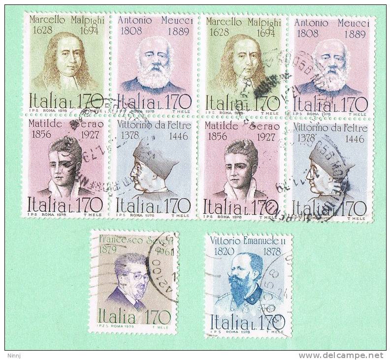 Italia 1978  Blocco Unico + 2 Valori X  £. 170 Sass. 1416/21 (10 Valori)  Usato Sicuro - Blocs-feuillets