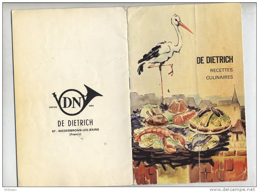 Publicite De Dietrich Livre Recette Theme Pomme Cigogne - Pubblicitari