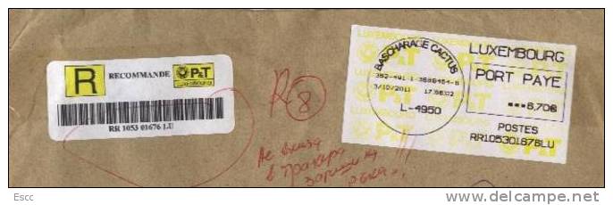 Mailed Cover (letter)   2011 From Luxembourg To Bulgaria - Brieven En Documenten