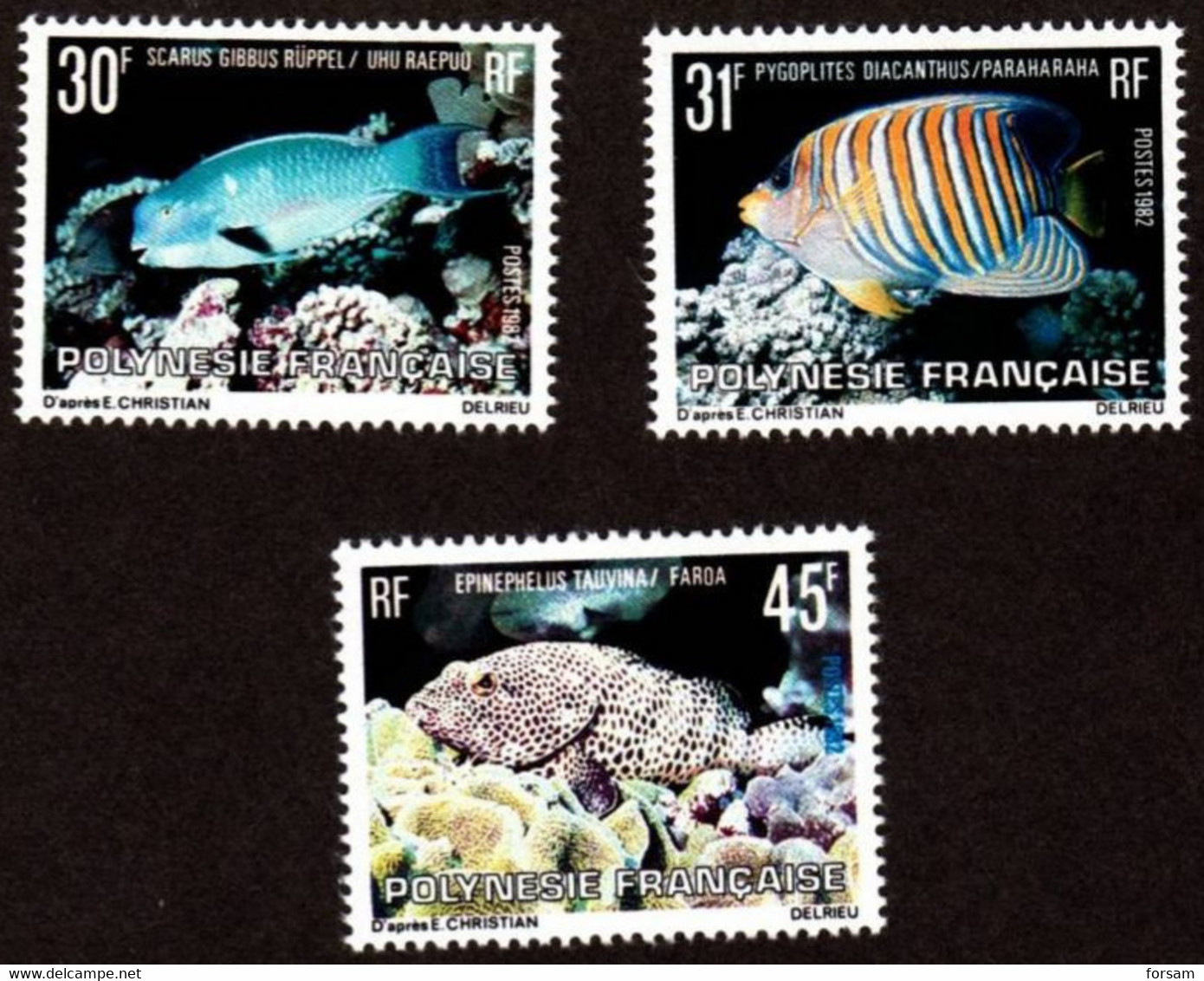 FRANCE POLYNESIA..1982..Michel # 343-345...MLH. - Ungebraucht