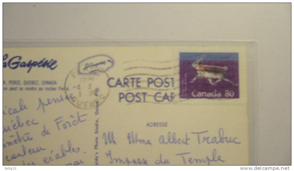 Caribou De Peary + Tampon Quebec 1991 - Covers & Documents