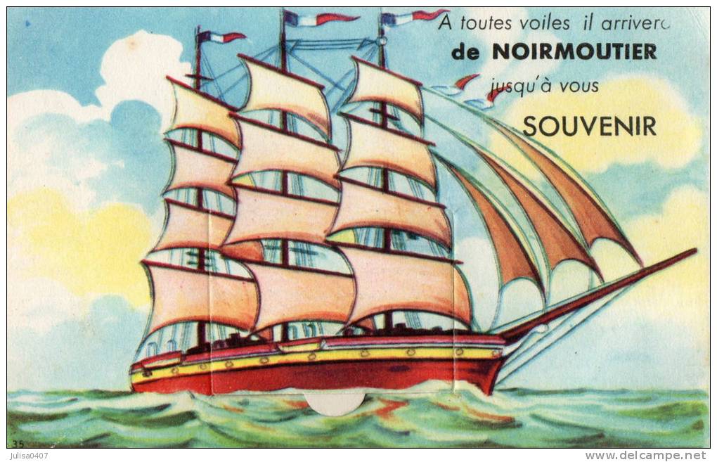 NOIRMOUTIER (85) Carte à Système Dépliant Voilier - Ile De Noirmoutier