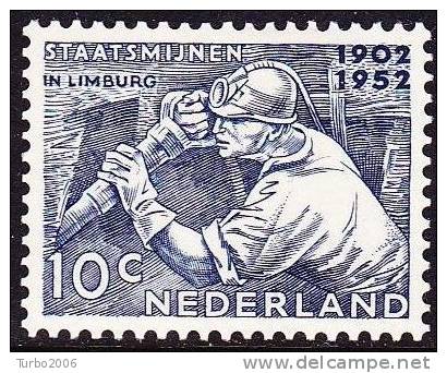 1952 50 Jaar Nederlndse Staatsmijnen 10 Ct Blauw Ongestempeld NVPH 582 - Unused Stamps