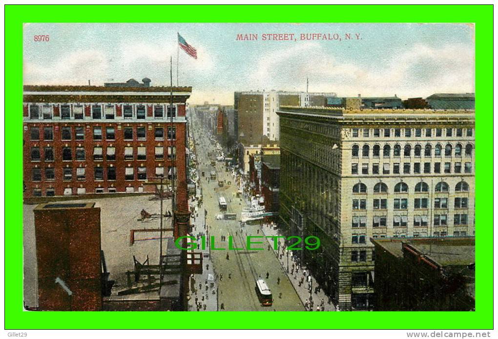 BUFFALO, NY - MAIN STREET - ANIMATED - TRAVEL IN 1908 - A. C. BOSSELMAN & CO - - Buffalo