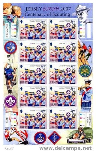 EUROPA -CEPT 2007 JERSEY 2 FEUILLETS 10V NEUF ** (MNH)Rare - 2007