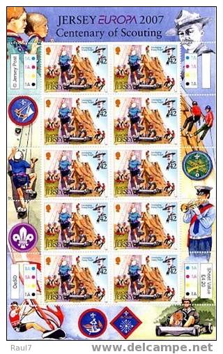 EUROPA -CEPT 2007 JERSEY 2 FEUILLETS 10V NEUF ** (MNH)Rare - 2007