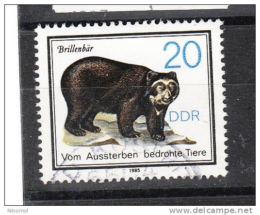 Germania Orientale   -   1985.  Orso Dagli Occhiali.  Spectacled Bear. - Ours