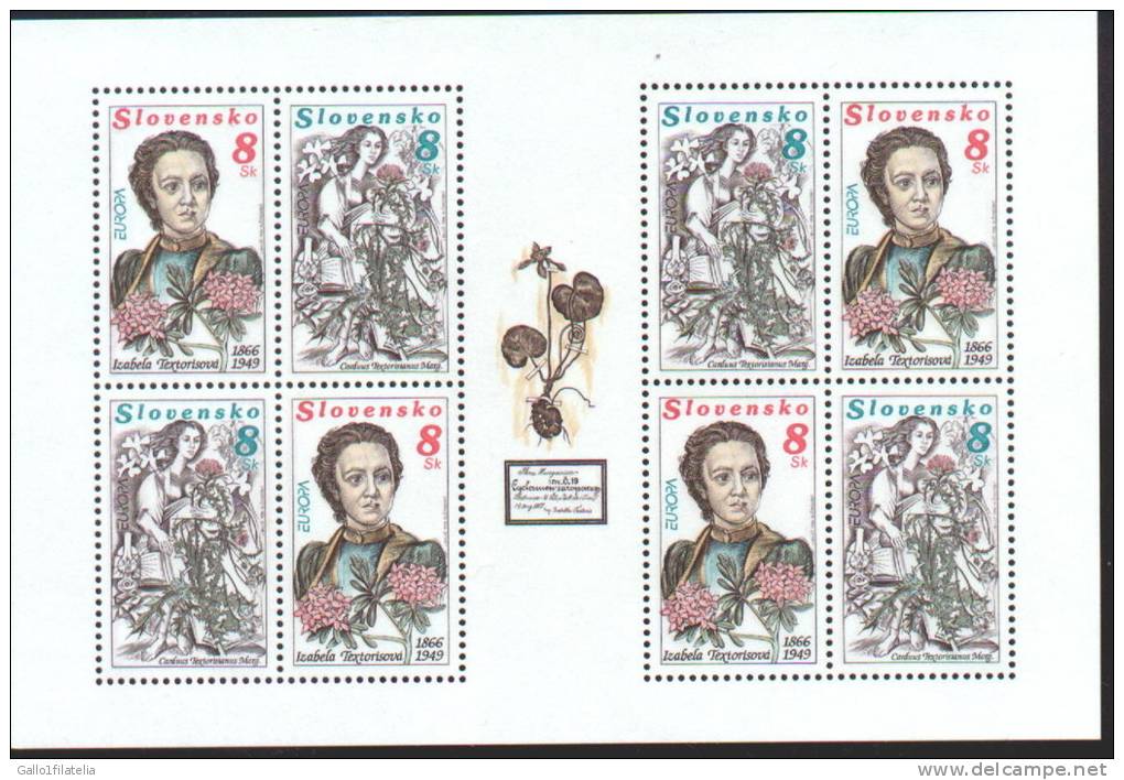 1996 - SLOVACCHIA - EUROPA CEPT - DONNE FAMOSE. MNH - 1996