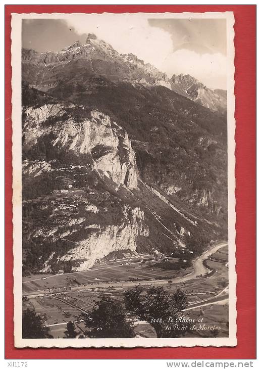 B1071 Le Rhône Et La Dent De Morcles.Cachet Militaire Pour Puidoux.Phototypie 2442 - Morcles