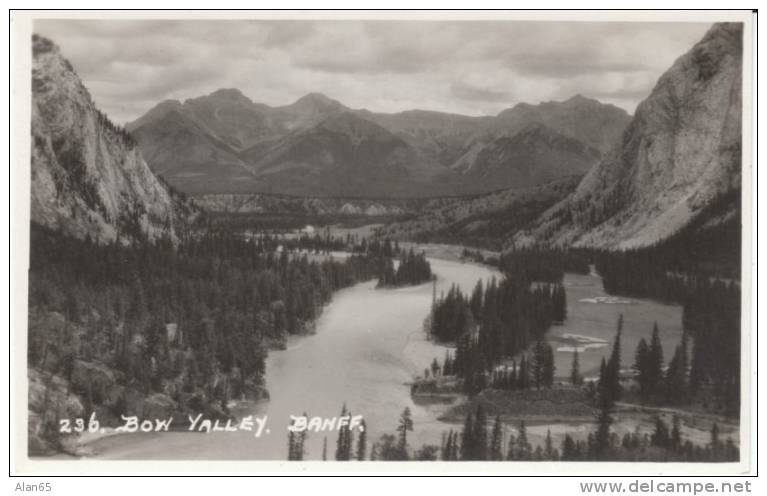 Bow Valley Banff AB Canada, Mountain Scene National Park, C1920s Vintage Real Photo Postcard - Banff
