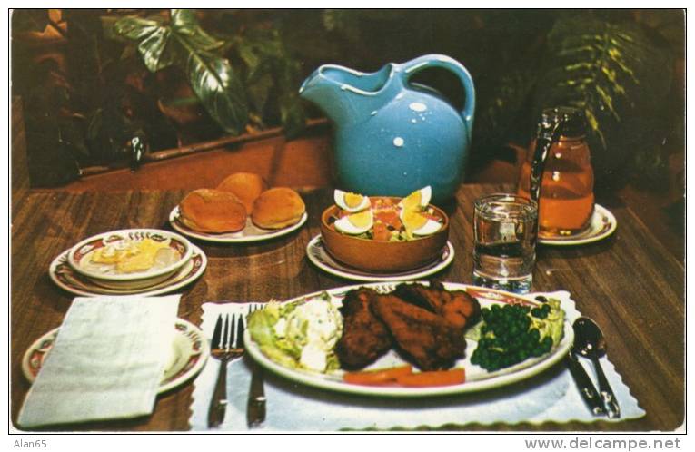 Calgary AB Canada, Barney's Fine Foods Restaurant, Fried Chicken Dinner C1950s Vintage Postcard - Calgary