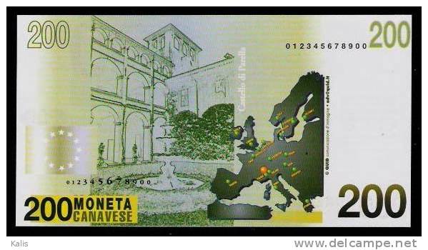 Test Note "CTS" Testnote, 200 EURO, Typ B = Large CAVANESE, Beids. Druck, RRR, UNC - Other & Unclassified