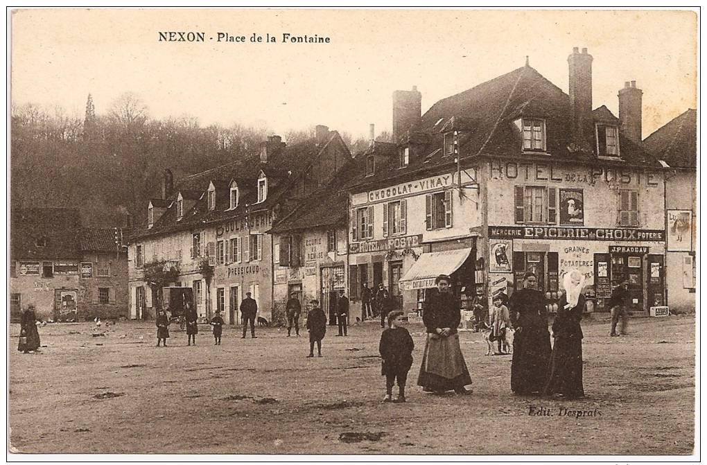 87 - NEXON - Place De La Fontaine ++++ TRÈS ANIMÉE+++++ TOP ++++++ Édit. Desprats ++++++++++++++++ - Autres & Non Classés