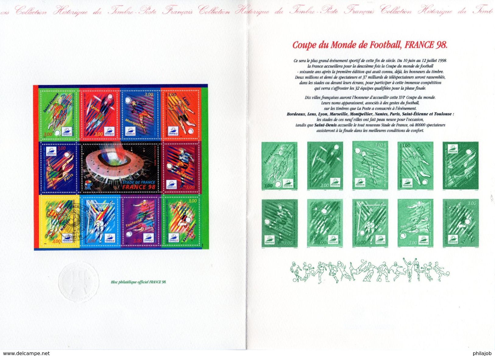 1998 : DPO 4 Pages (faciale = 4.60 &euro;) BF N° 19 " COUPE DU MONDE - FRANCE 98 ". En Parfait état - 1998 – France