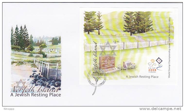 Norfolk Island-2008 A Jewish Resting Place Souvenir Sheet FDC - Norfolk Island