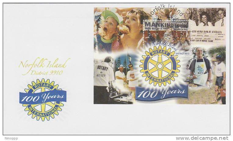 Norfolk Island-2005 100 Years Of Rotary MS  FDC - Norfolk Island