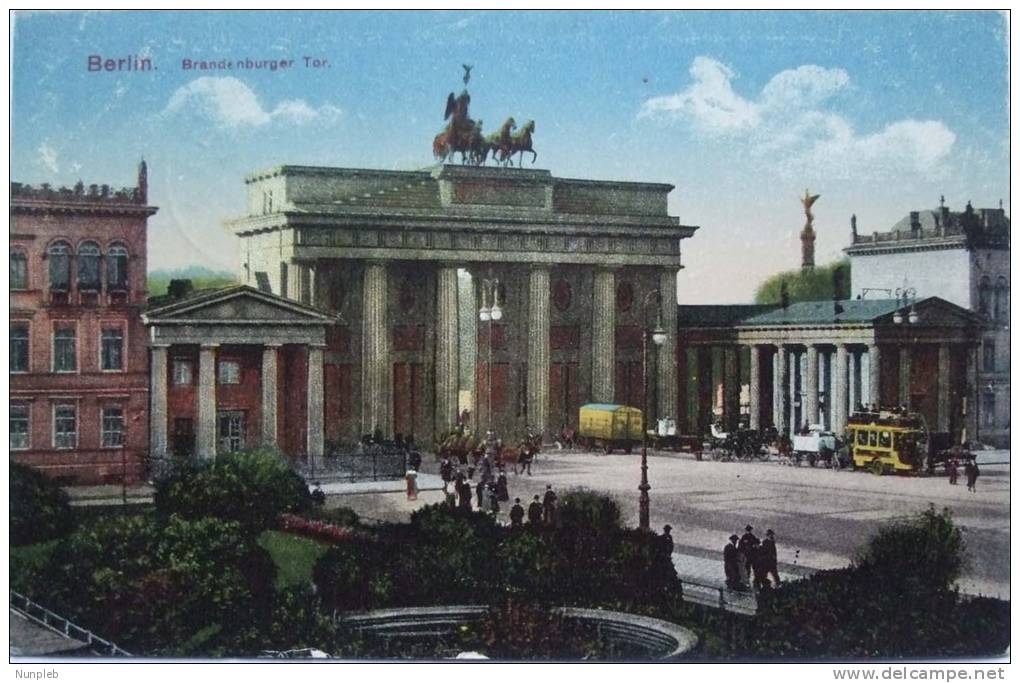 1918 GERMANY FELDPOST BERLIN TO KIEL, PICTURE OF BRANDENBURG GATE - Briefe U. Dokumente