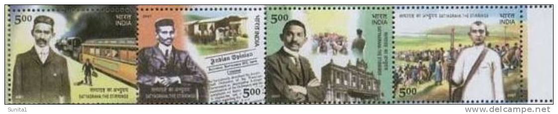 Mahatma Gandhi, Setenant Strip, 2007, Freedom Movement, Satyagraha Revolution, India, Train,rail,apartheid,south Africa - Mahatma Gandhi