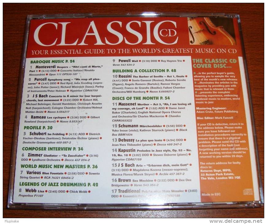 Cd Classic Cd Volume 127 The Best Music Of The Baroque Monteverdi Purcell Back Shubert Massenet Debussy - Classique