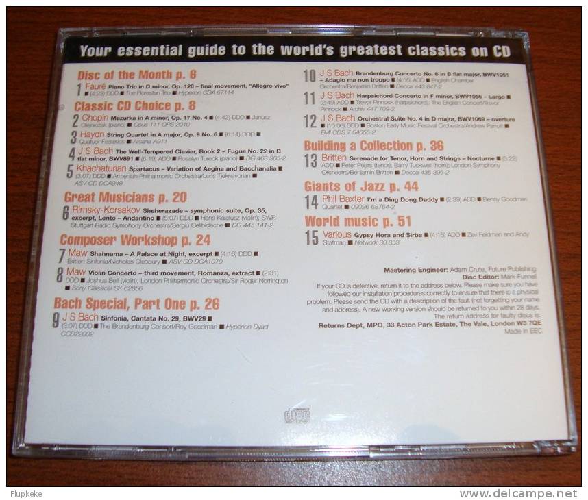 Cd Classic Cd Volume 121 The Most Sublime Orchestral Music By Johan S Bach - Classical