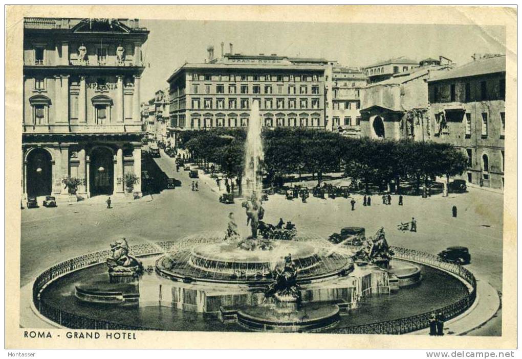 ROMA. Grand Hotel. Vg. C/fr. Per MILANO 1937. - Cafés, Hôtels & Restaurants