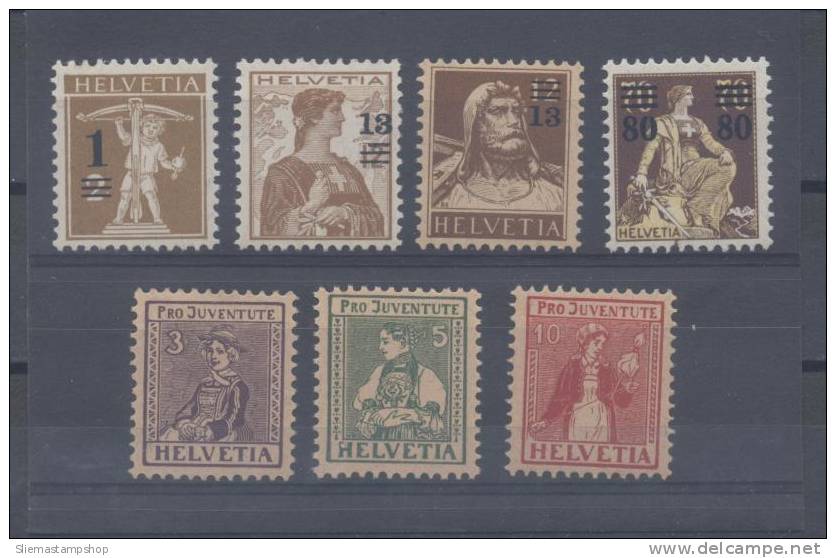 SWITZERLAND - 1915/17, 7 VALUES - V5008 - Unused Stamps