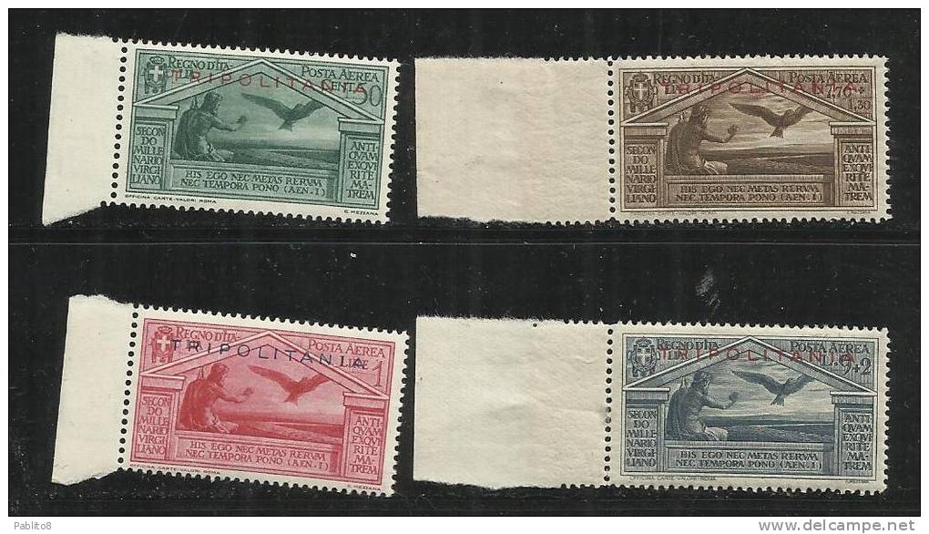 TRIPOLITANIA 1930 VIRGILIO POSTA AEREA AIR MAIL SERIE COMPLETA COMPLETE SET MNH - Tripolitaine