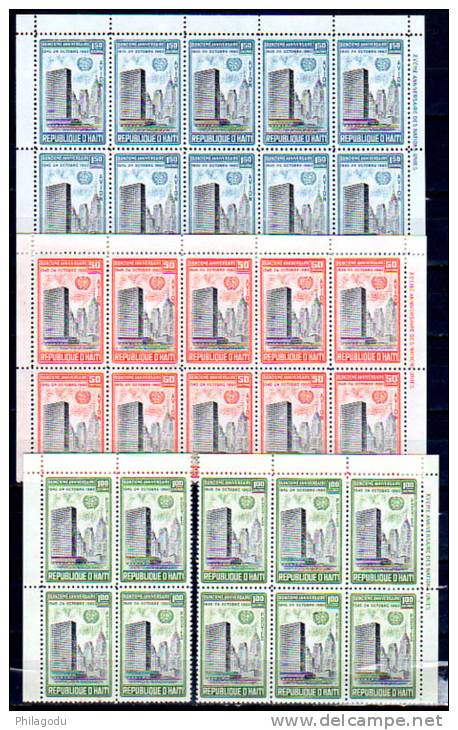 Haïti 1960, 15 Ans Nations-Unies, 10x  456** + PA 210 / 211**,  Cote 23 € - Haïti