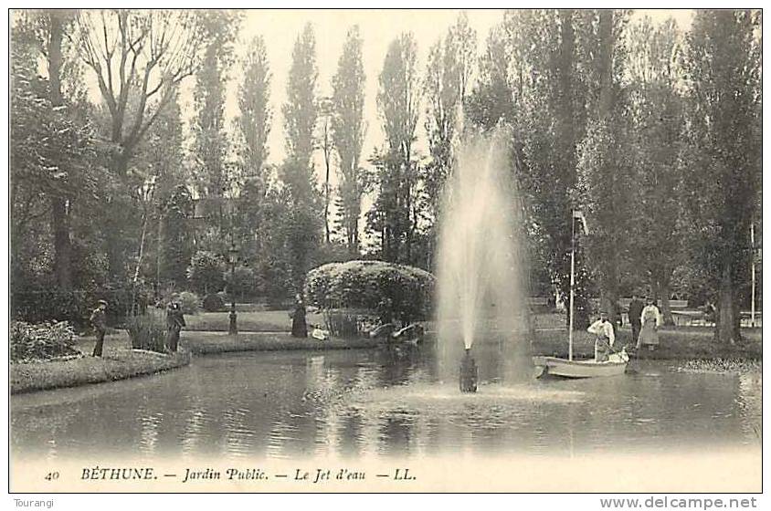 Pas-de-Calais : R 62 104 : Béthune  -  Jardin Public  -  Jet D'eau - Bethune