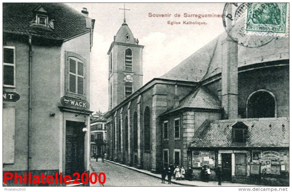 Saargemuend (Sarreguemines ) Eglise Catholique    Voyagée 1907 - Sarreguemines