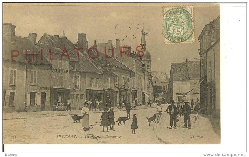 ARTHENAY  /  LA RUE DU COMMERCE   1906 - Artenay