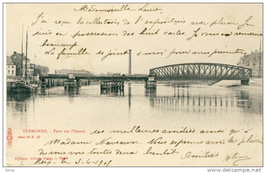 Dendermonde / Termonde - Pont Sur L'Escaut -190?  -Albert Sugg Serie 22 N 10 ( Verso Zien ) - Dendermonde