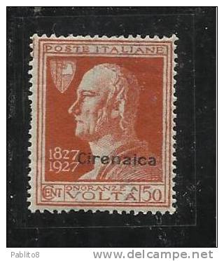 COLONIE ITALIANECIRENAICA 1927 VOLTA  CENT. 50 MNH - Cirenaica