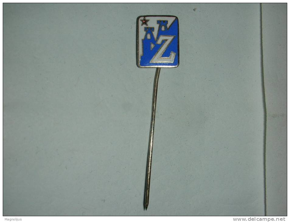 R!,Pins,Badge With Needle,Croatia,Football Club "Zagreb",NK,FC,Sport,Soccer,Enamel,Emaille,vintage,around 1950.,rare - Football