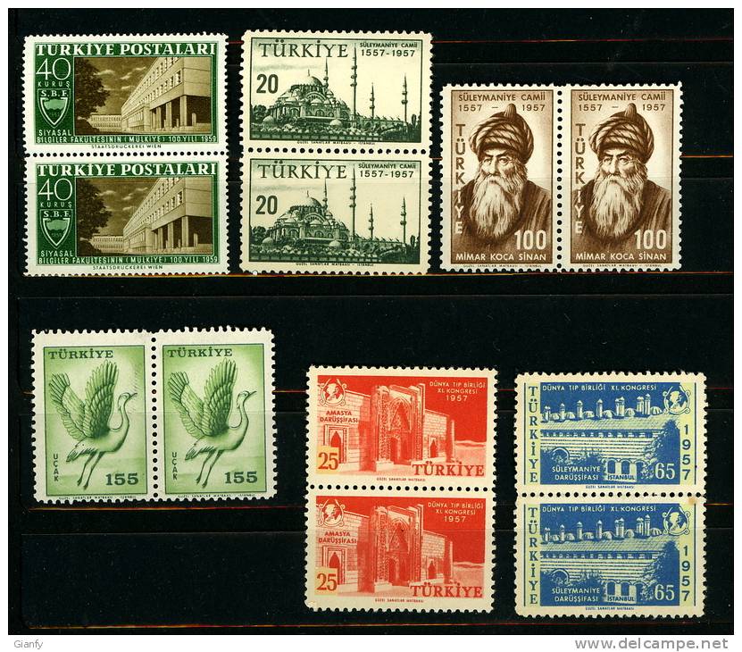 TURCHIA TURKEY TURQUIE TURQUIA TURKEI TURKIYE MINI LOT COUPLES NEW MNH/** BIS - Unused Stamps