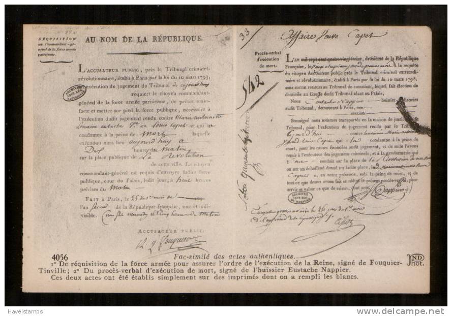 Frankreich - Frz. Revolution / France ,actes Authentiques (Fouquier-Tinville , Nappier) - History