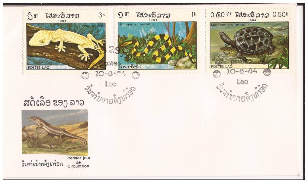 Reptiles Stamps On Cover - Schlangen