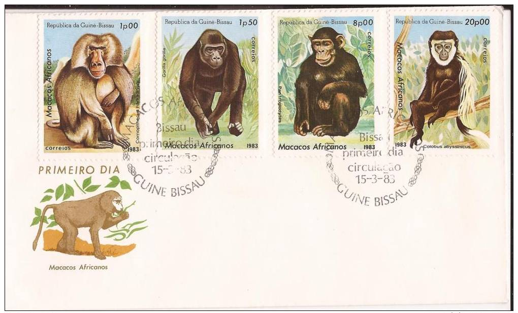 Monkey Stamps On Cover - Gorillas