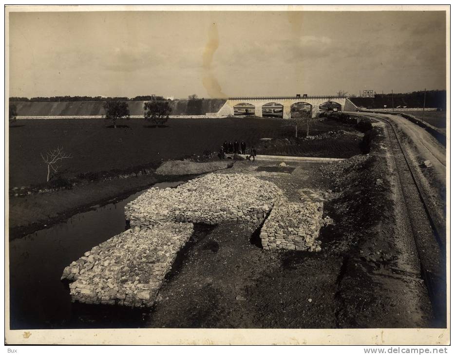 ENORME FOTO LAVORI DI BONIFICA  ZONA BARLETTA E TRANI FOTO CONSOLAZIONE  BARI   RARE   IMMAGINI     22  X 17 - Luoghi