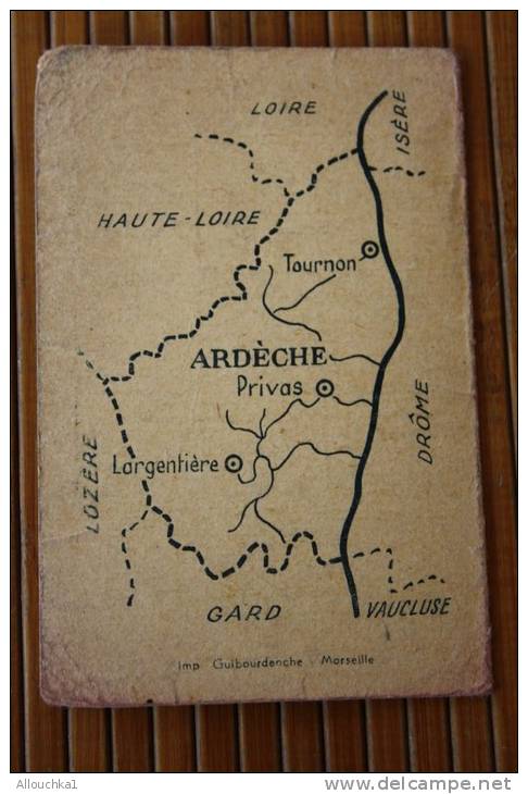 CARTE ADHERENT MEMBRE AMICALE DES ARDECHOIS DE MARSEILLE 1879/1950>LARGENTIERE PRIVAS TOURNON CARTE  ARDECHE + CACHET - Otros & Sin Clasificación