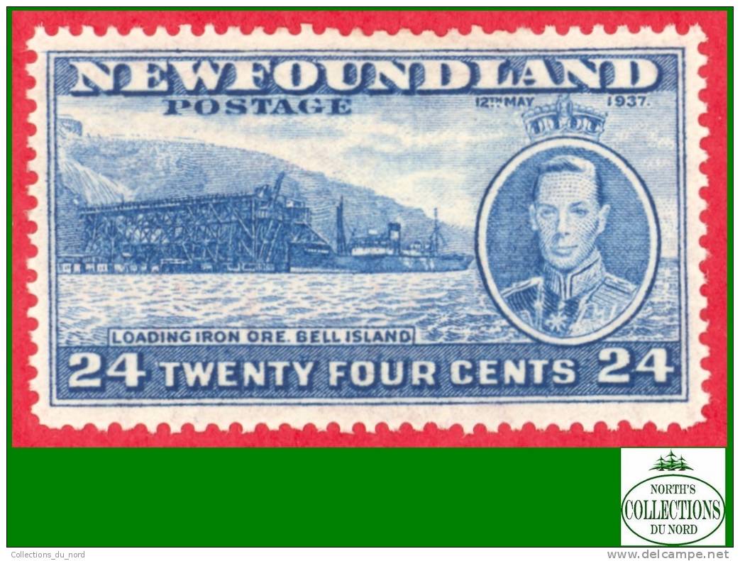 Canada Newfoundland # 241 Scott - Unitrade - Mint - 24 Cents - Loading Ore - Dated: 1937 / Chargement D'un Bateau - 1908-1947