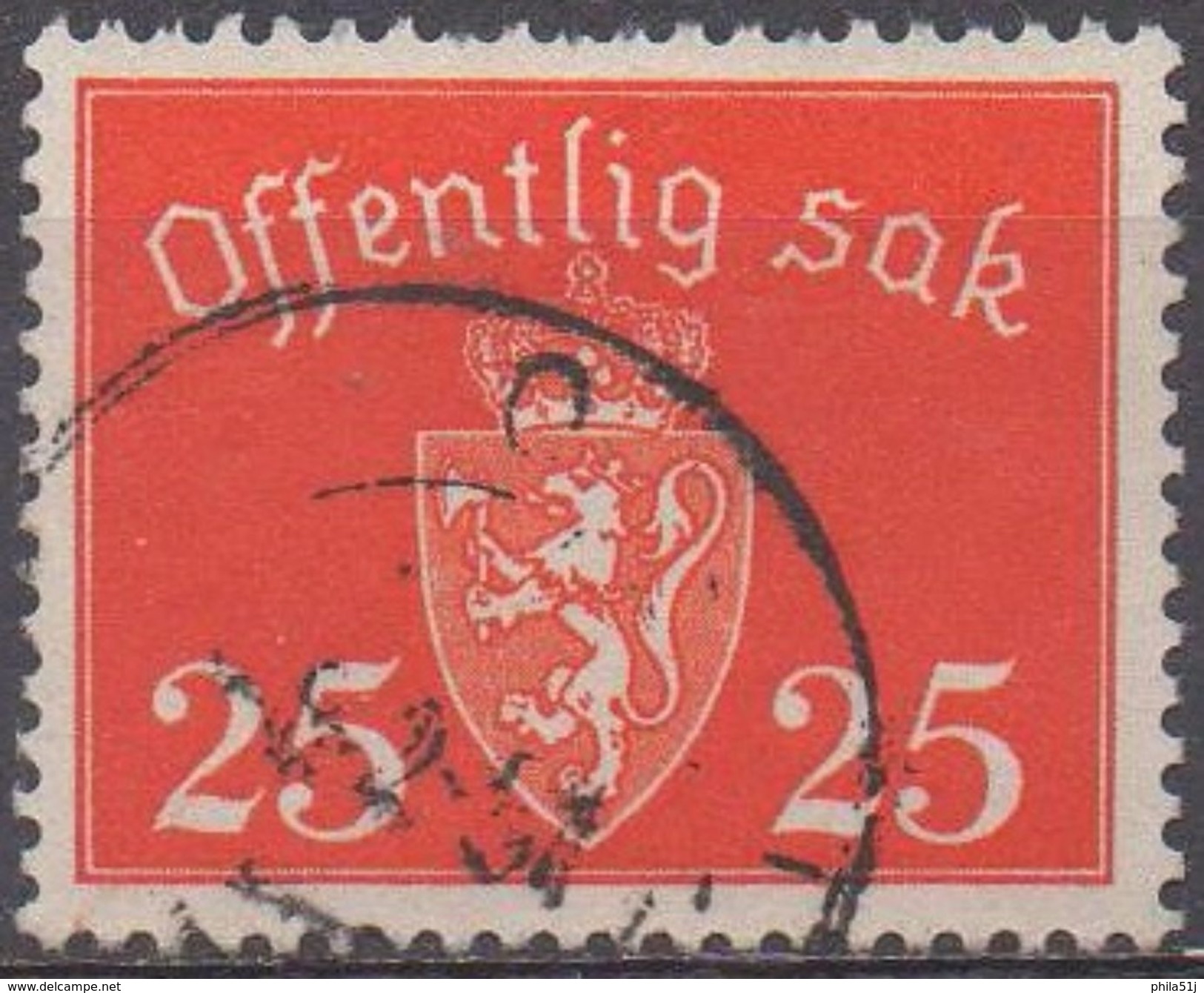 NORVEGE  Service N°27__OBL VOIR SCAN - Dienstzegels