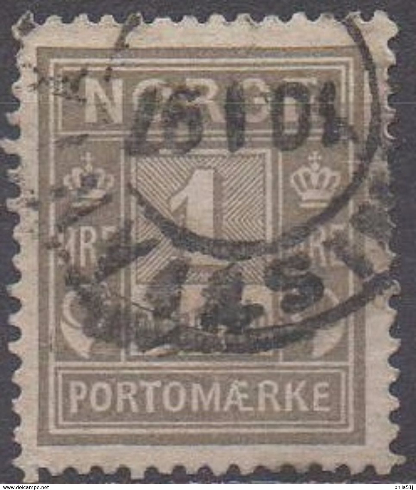 NORVEGE  Timbre-taxe  N°1__OBL VOIR SCAN - Used Stamps
