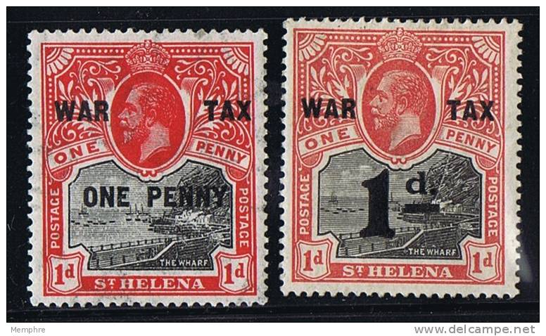 ST HELENA  1916  War Tax Issues  SG 87-8  Mint Hinged - Sainte-Hélène