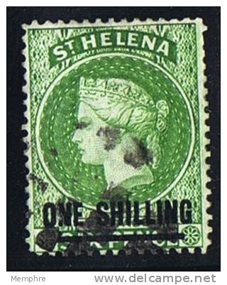 ST HELENA Victoria Overprinted Stamp 1/-  Perf 14  Wmk CC SG 30 Used - Saint Helena Island